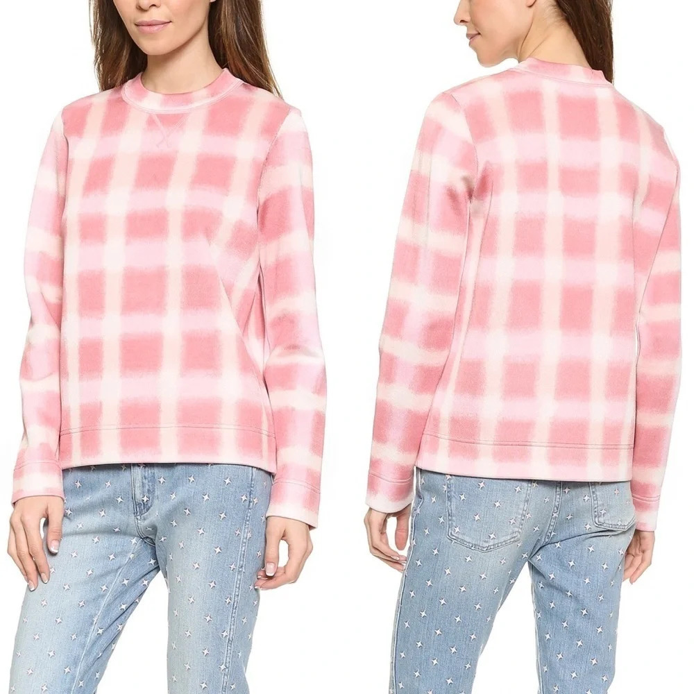 Marc By Marc Jacobs Blurred Gingham Sweater Piggy Pink White Tie Dye Women’s XS